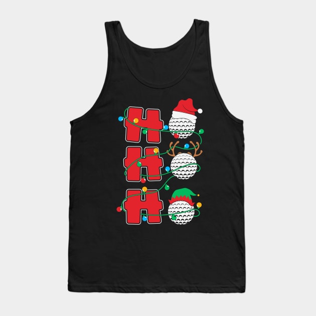 Ho Ho Ho Golf Christmas Gift Tank Top by BadDesignCo